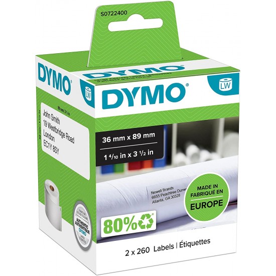 DYMO LW Geniş Adres Etiketi 520 li Paket 89x36mm 99012