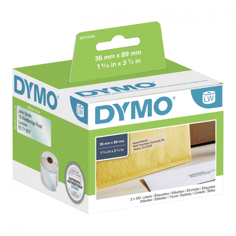 DYMO 99013 LW Şeffaf Adres Etiketi 89x36mm / 260 lı Paket