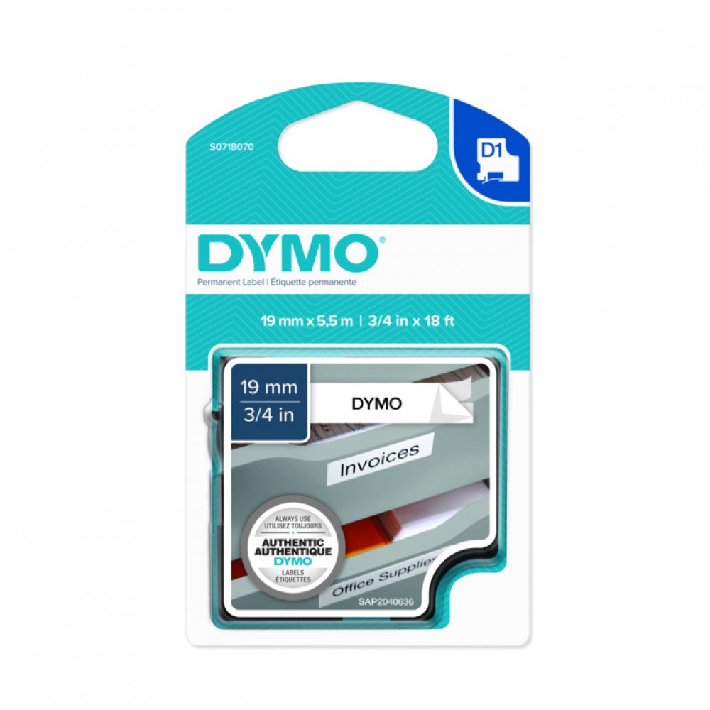 DYMO 16960 Siyah/Beyaz Yüksek Performans PermanentPoly (19 mm x 5,5 mt)