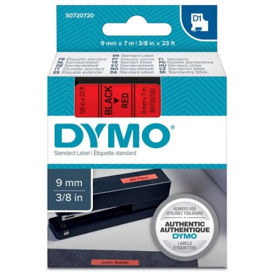 DYMO 40917 Kırmızı/Siyah D1 Yedek Şerit (9 mm x 7 mt)