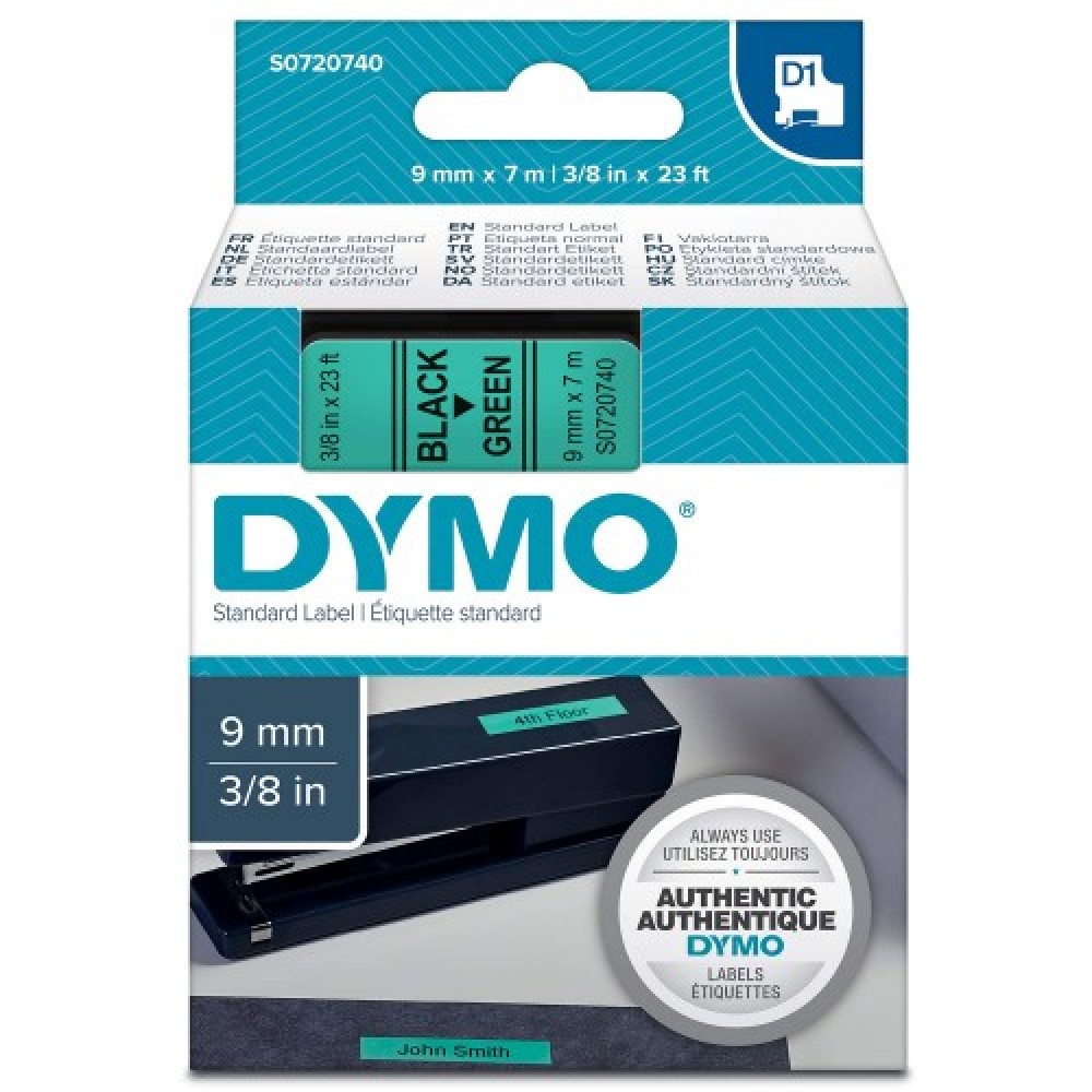 DYMO 40919 Yeşil/Siyah D1 Yedek Şerit (9 mm x 7 mt)