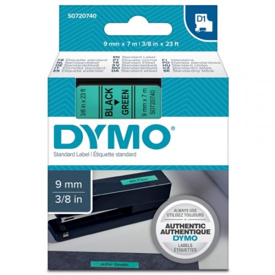 DYMO 40919 Yeşil/Siyah D1 Yedek Şerit (9 mm x 7 mt)