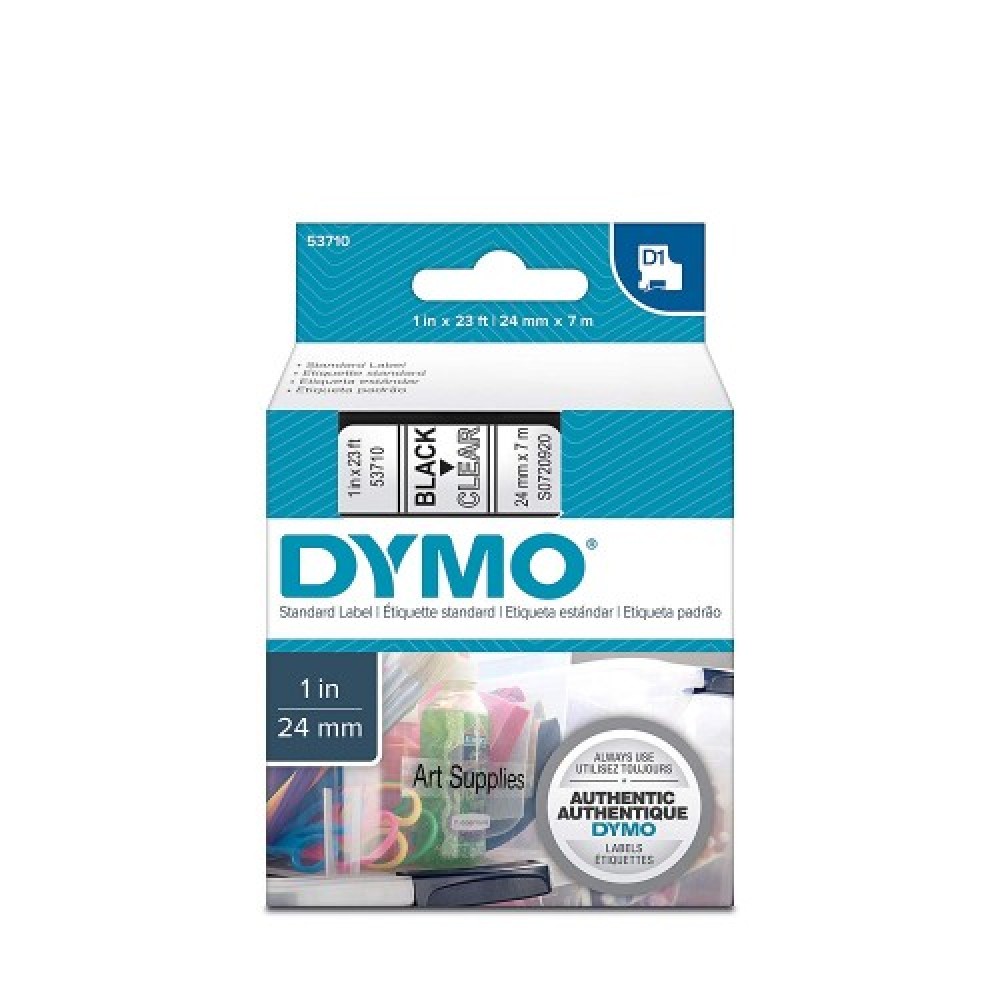 DYMO 53710 Şeffaf/Siyah D1 Yedek Şerit (24 mm x 7 mt)