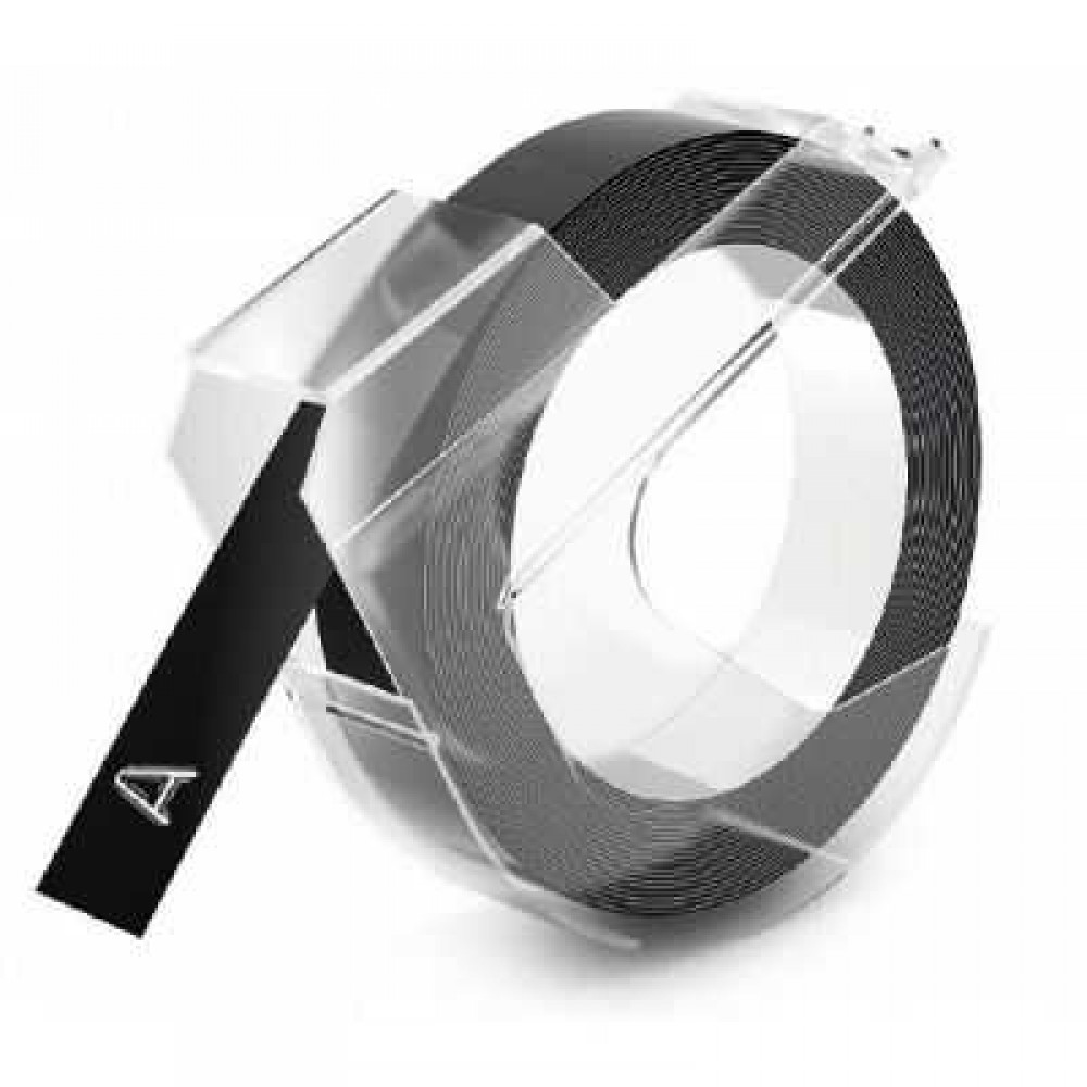 DYMO Siyah Plastik Kabartma Yedek Şerit (9mm x 3mt)