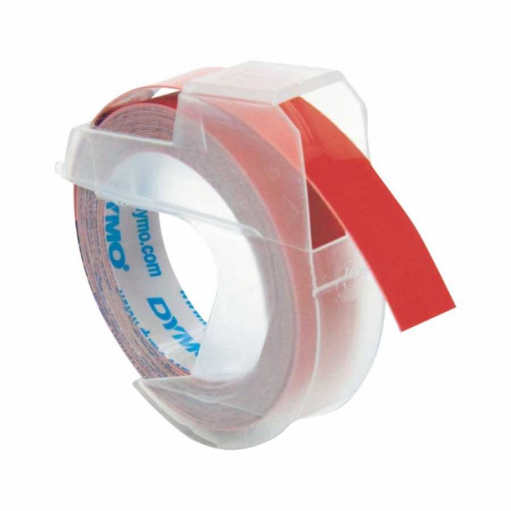 DYMO Kırmızı Plastik Kabartma Yedek Şerit (9mm x 3mt)
