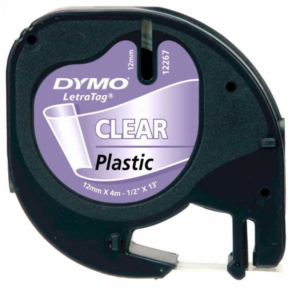 DYMO S0721530 Şeffaf LetraTag Plastik Şerit (12mm x 4mt)