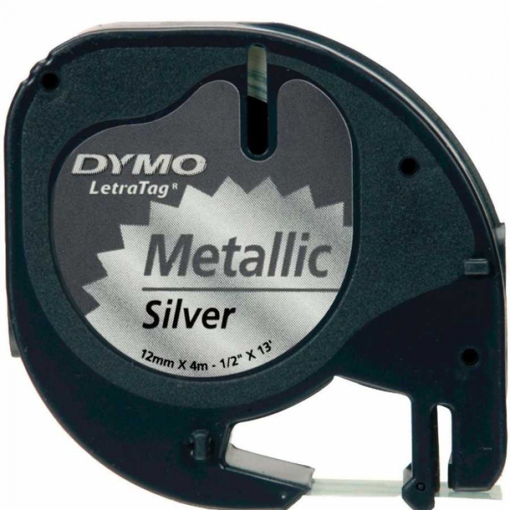 DYMO S0721730 Metalik Gri LetraTag Metalik Şerit (12mm x 4mt)
