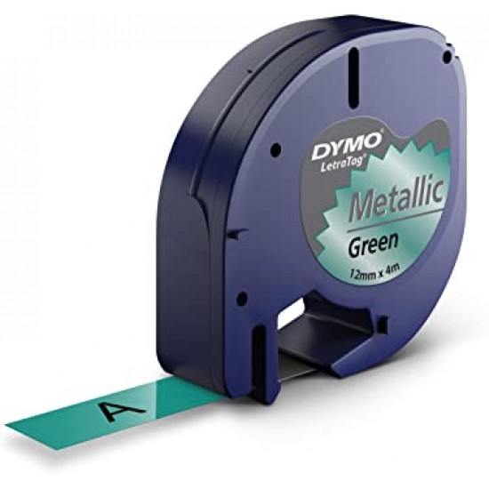DYMO S0721740 Metalik Yeşil LetraTag Metalik Şerit (12mm x 4mt