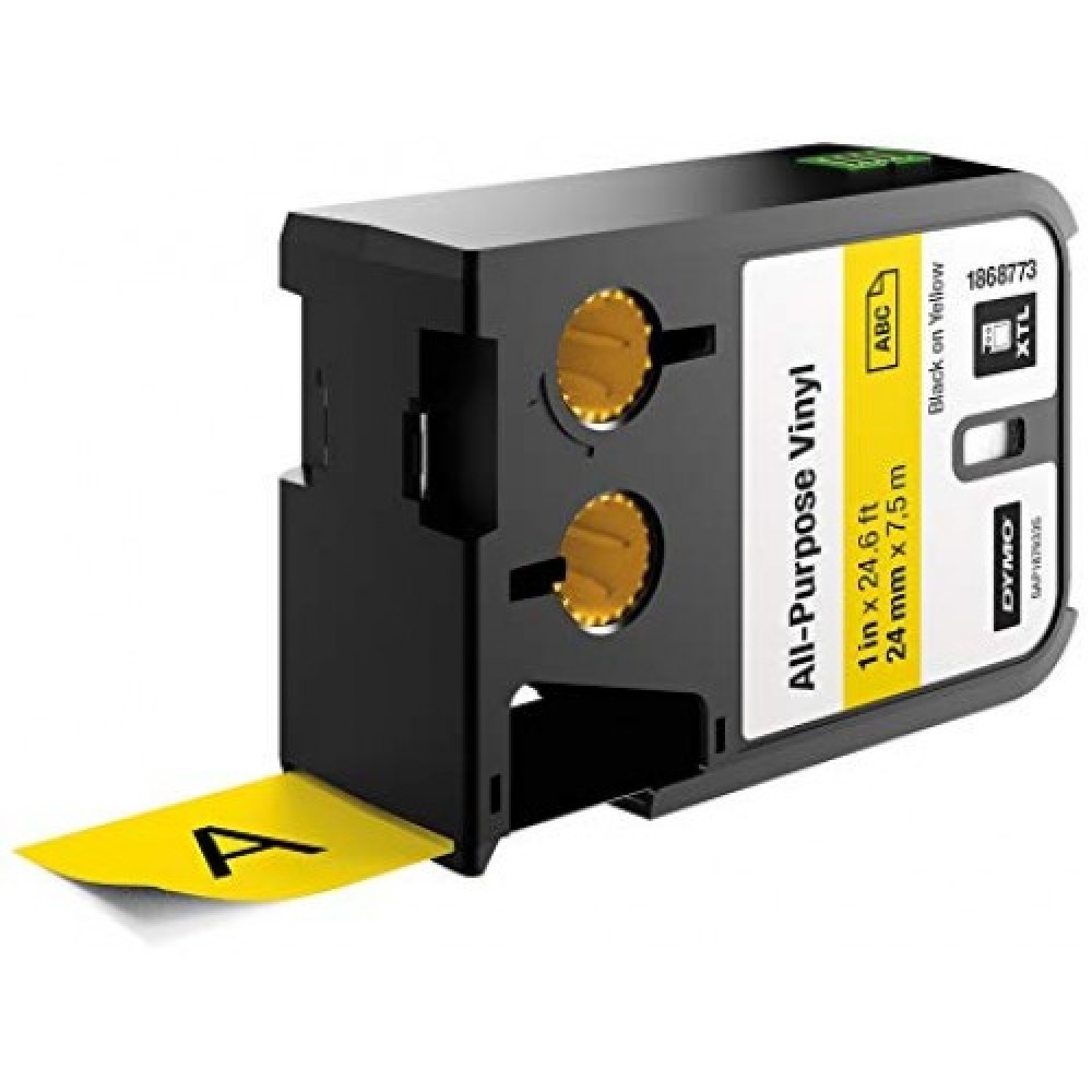 DYMO XTL 1868773 Çok Amaçlı Vinil Etiket 24mm x 7m Sarı - Siyah
